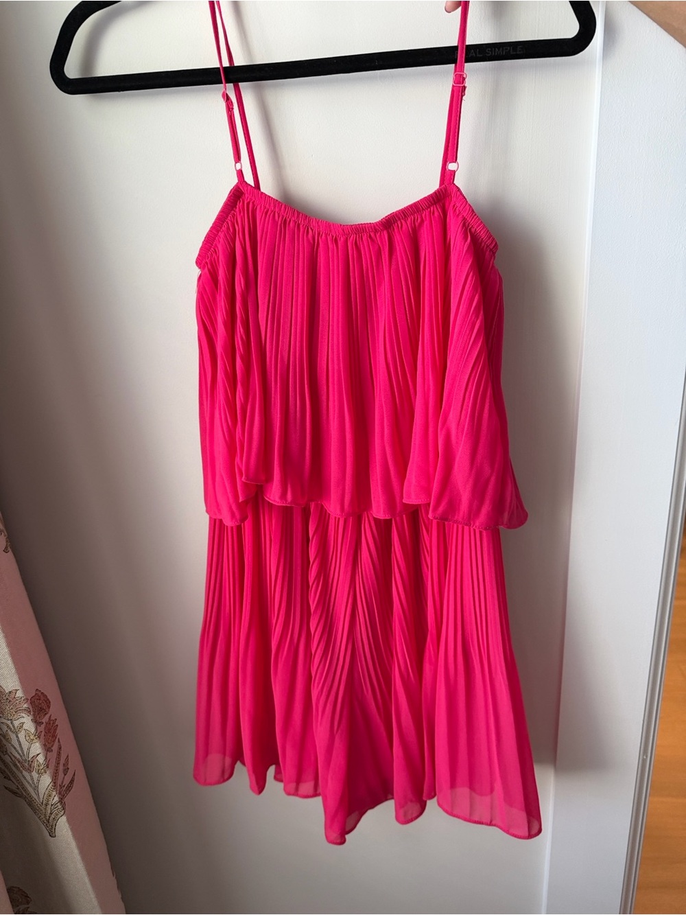 Pink Spaghetti Strap Pleated romper